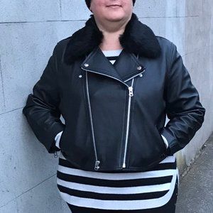 All67 Plus Leather & Suede moto - size 16/18